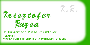 krisztofer ruzsa business card